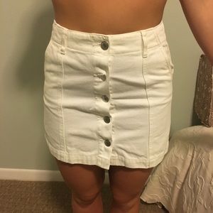 White jean skirt